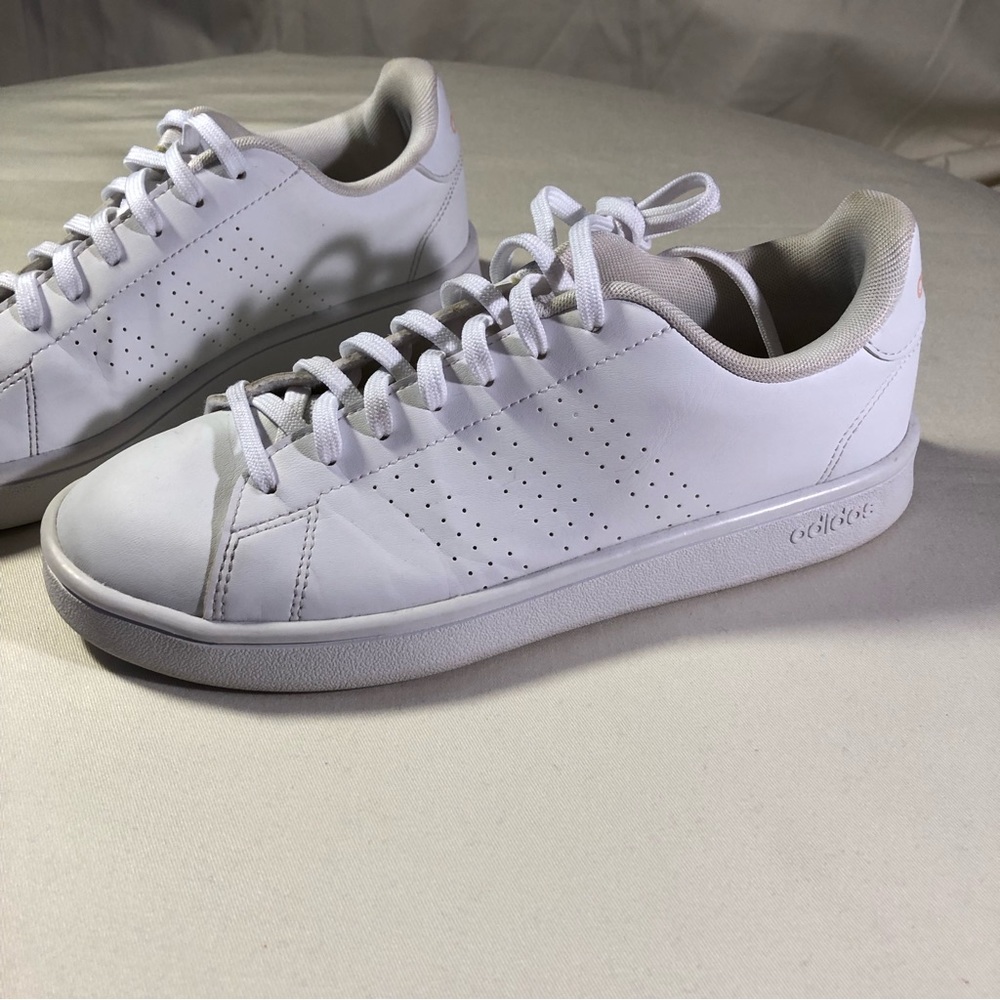 Adidas Advantage Base Cloud White Glow Pink Womens Sneaker